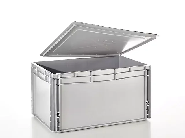 Transportbox grau mit Auflagedeckel 600x400x325 mm